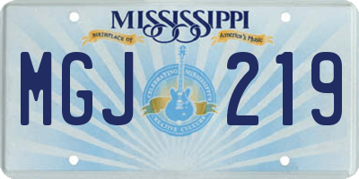 MS license plate MGJ219