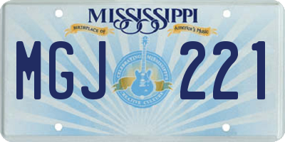 MS license plate MGJ221