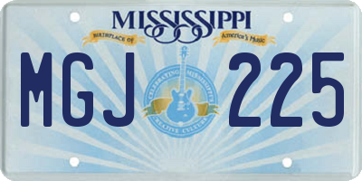 MS license plate MGJ225