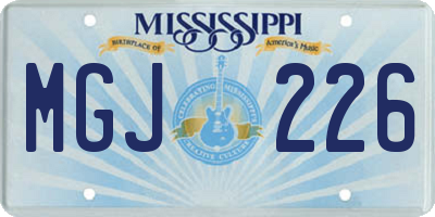MS license plate MGJ226
