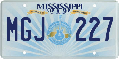 MS license plate MGJ227