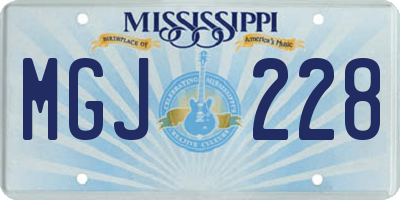 MS license plate MGJ228