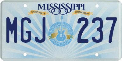 MS license plate MGJ237