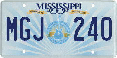 MS license plate MGJ240