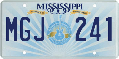 MS license plate MGJ241