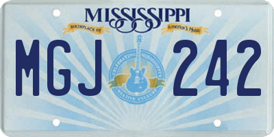 MS license plate MGJ242