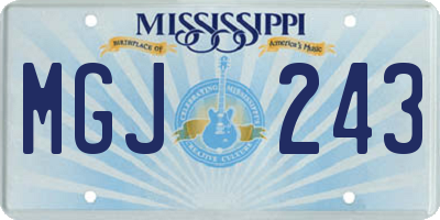 MS license plate MGJ243