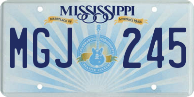MS license plate MGJ245