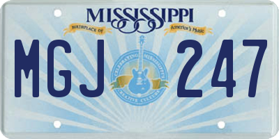 MS license plate MGJ247