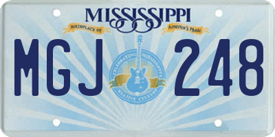 MS license plate MGJ248