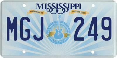 MS license plate MGJ249