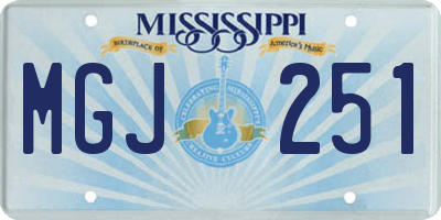 MS license plate MGJ251