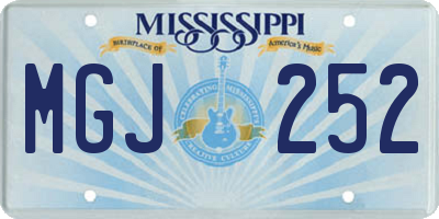 MS license plate MGJ252