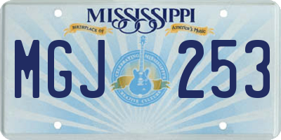MS license plate MGJ253