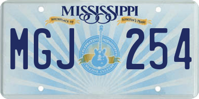 MS license plate MGJ254