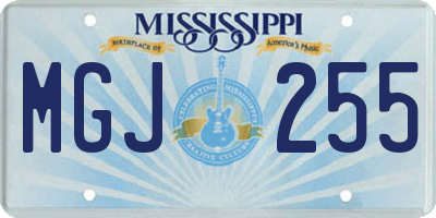 MS license plate MGJ255