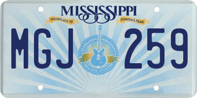 MS license plate MGJ259