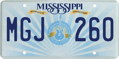 MS license plate MGJ260