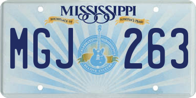 MS license plate MGJ263