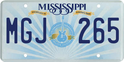 MS license plate MGJ265
