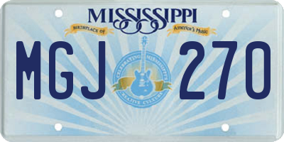 MS license plate MGJ270