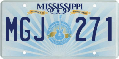MS license plate MGJ271