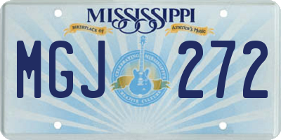 MS license plate MGJ272