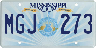 MS license plate MGJ273
