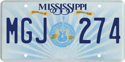 MS license plate MGJ274