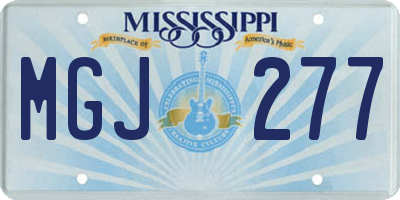 MS license plate MGJ277