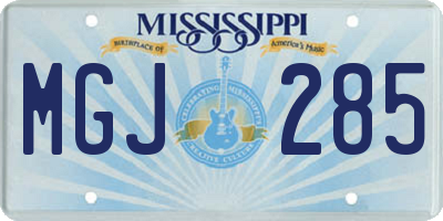 MS license plate MGJ285