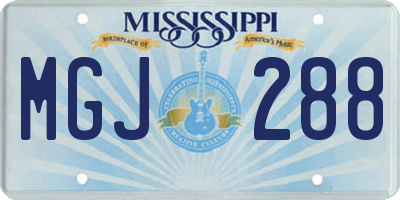 MS license plate MGJ288