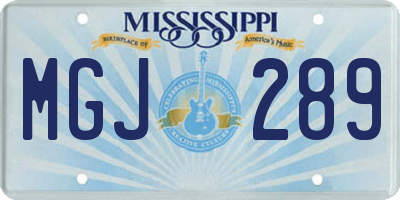 MS license plate MGJ289