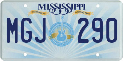 MS license plate MGJ290