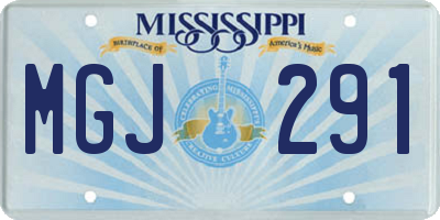 MS license plate MGJ291