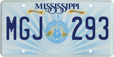 MS license plate MGJ293