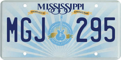 MS license plate MGJ295