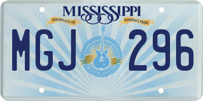 MS license plate MGJ296