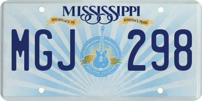 MS license plate MGJ298