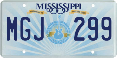 MS license plate MGJ299