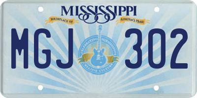 MS license plate MGJ302