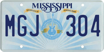 MS license plate MGJ304