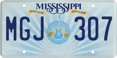 MS license plate MGJ307