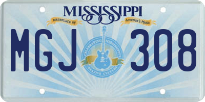 MS license plate MGJ308