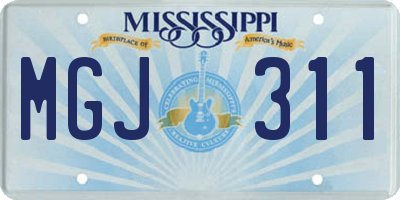 MS license plate MGJ311