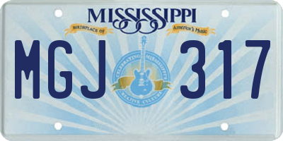MS license plate MGJ317