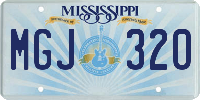 MS license plate MGJ320