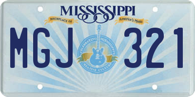 MS license plate MGJ321
