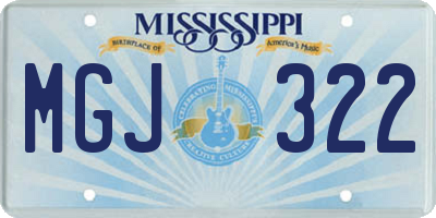 MS license plate MGJ322