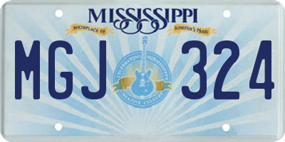 MS license plate MGJ324